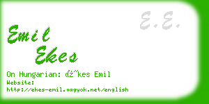 emil ekes business card